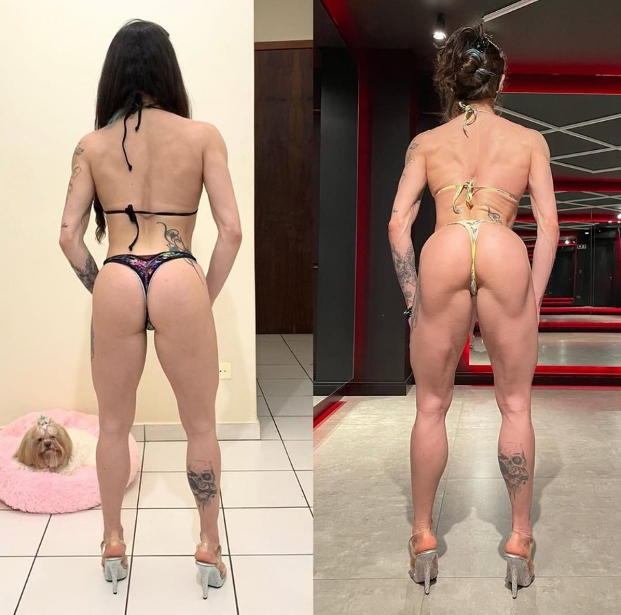 Antes e depois de aluna do Team Miletnar