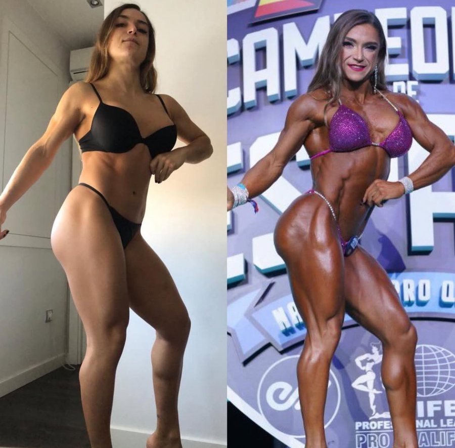 Antes e depois de aluna do Team Miletnar