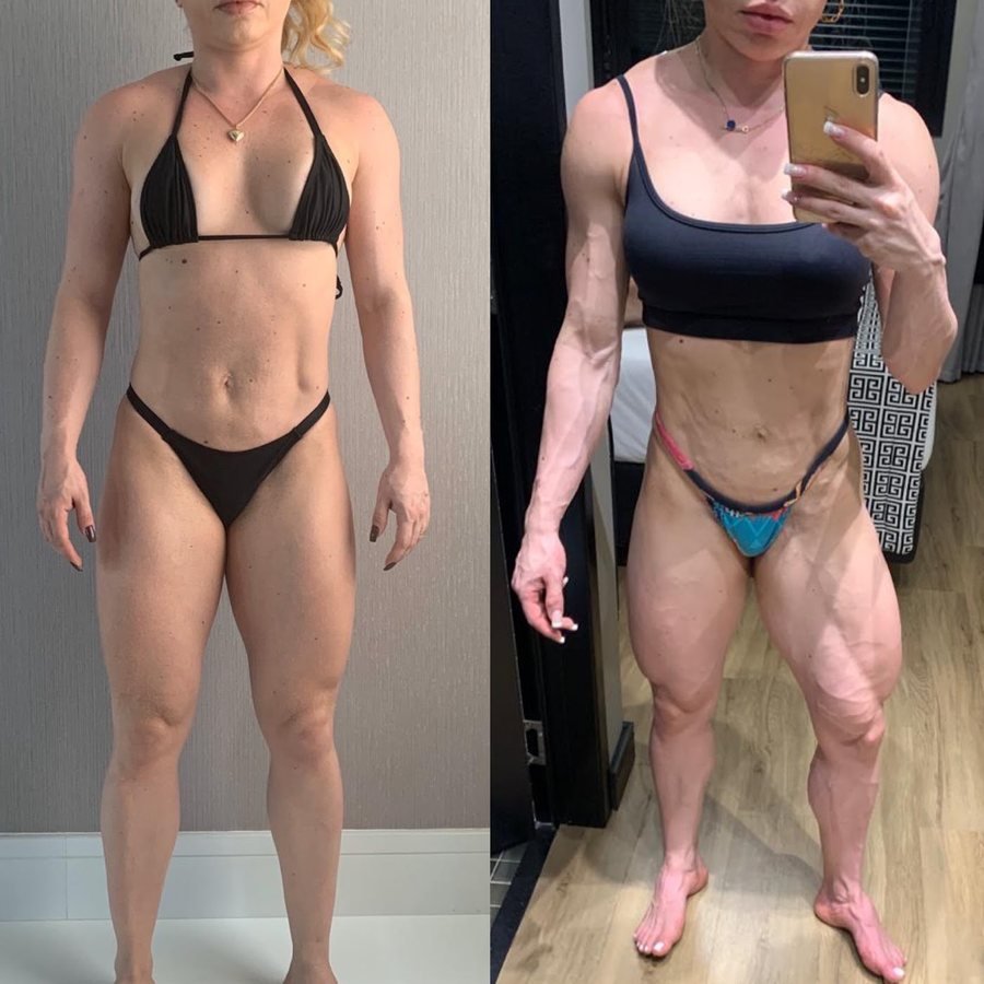 Antes e depois de aluna do Team Miletnar