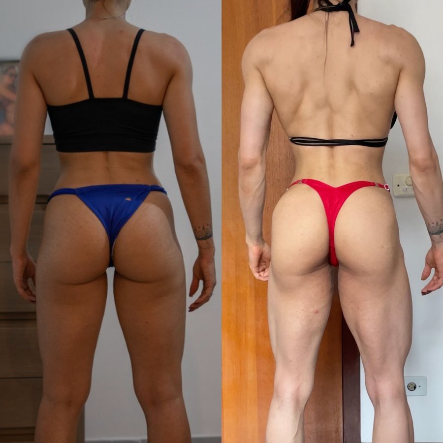 Antes e depois de aluna do Team Miletnar