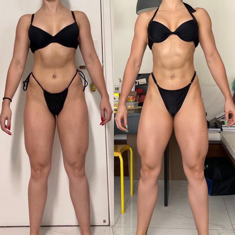 Antes e depois de aluna do Team Miletnar