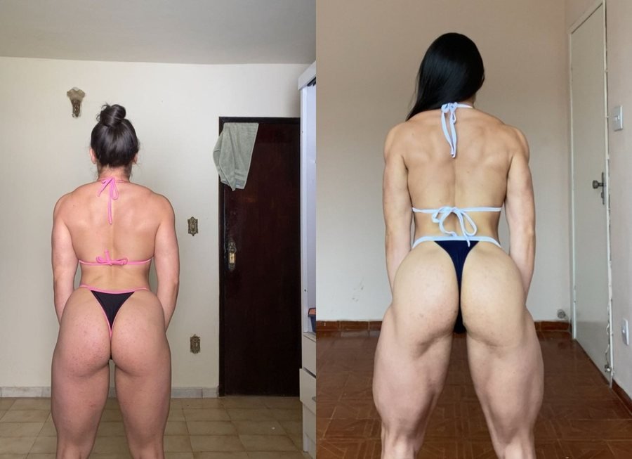 Antes e depois de aluna do Team Miletnar