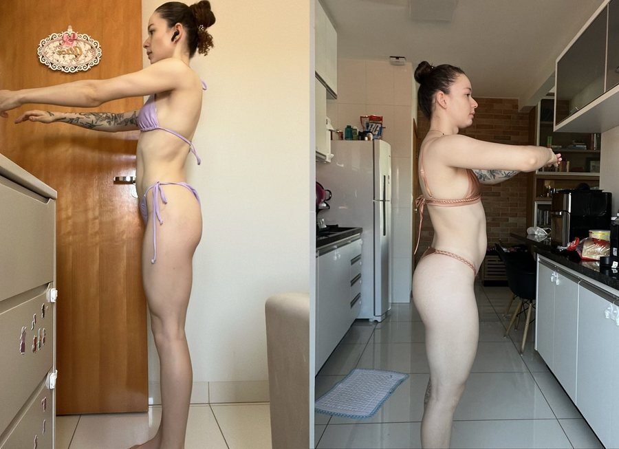 Antes e depois de aluna do Team Miletnar